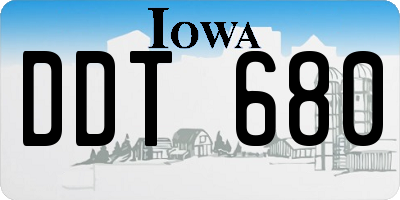 IA license plate DDT680
