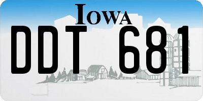 IA license plate DDT681