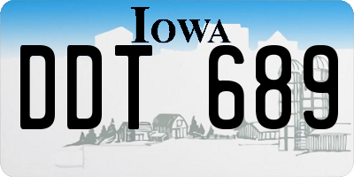 IA license plate DDT689