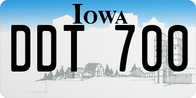 IA license plate DDT700
