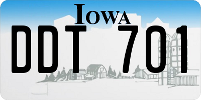 IA license plate DDT701