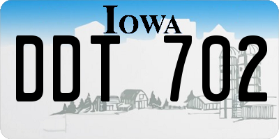 IA license plate DDT702