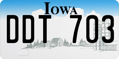 IA license plate DDT703