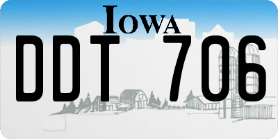 IA license plate DDT706