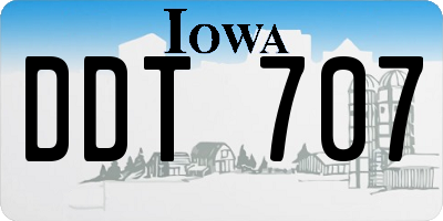 IA license plate DDT707