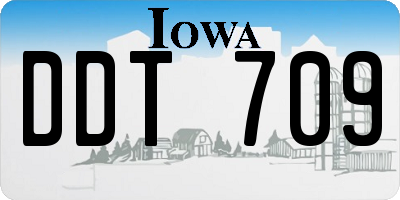 IA license plate DDT709