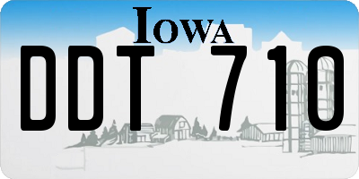 IA license plate DDT710