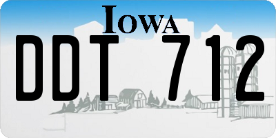 IA license plate DDT712