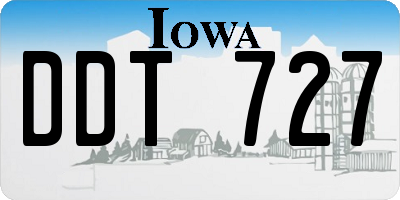 IA license plate DDT727