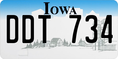 IA license plate DDT734