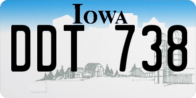 IA license plate DDT738