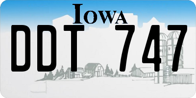 IA license plate DDT747