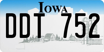 IA license plate DDT752
