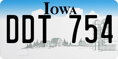 IA license plate DDT754
