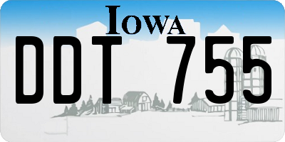 IA license plate DDT755
