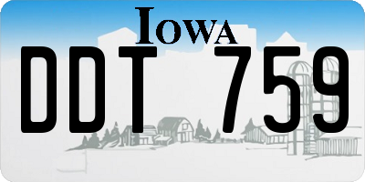 IA license plate DDT759