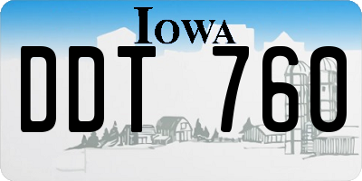 IA license plate DDT760