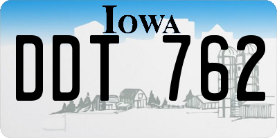 IA license plate DDT762