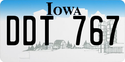 IA license plate DDT767