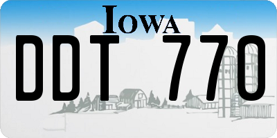 IA license plate DDT770