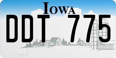 IA license plate DDT775