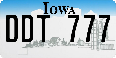 IA license plate DDT777
