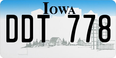 IA license plate DDT778