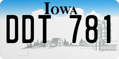 IA license plate DDT781