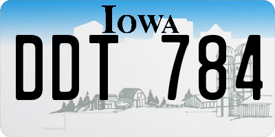 IA license plate DDT784