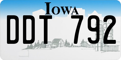 IA license plate DDT792