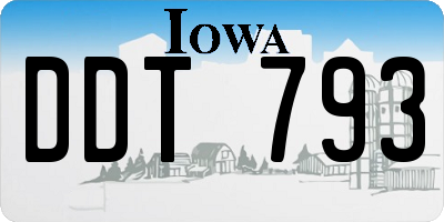 IA license plate DDT793