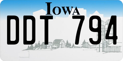 IA license plate DDT794