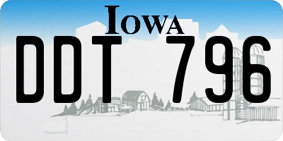 IA license plate DDT796