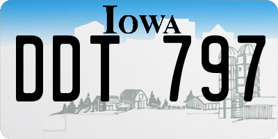 IA license plate DDT797