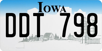 IA license plate DDT798
