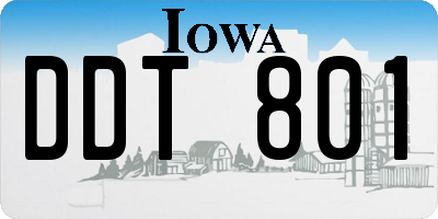 IA license plate DDT801