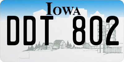IA license plate DDT802
