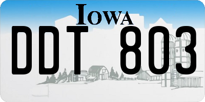 IA license plate DDT803