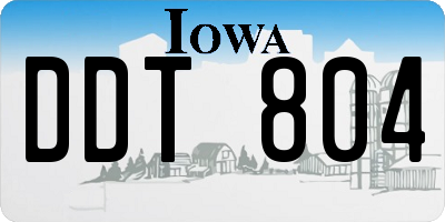 IA license plate DDT804