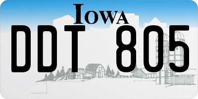 IA license plate DDT805