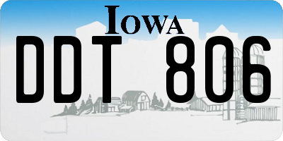 IA license plate DDT806