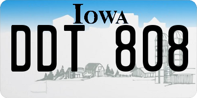 IA license plate DDT808