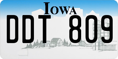 IA license plate DDT809