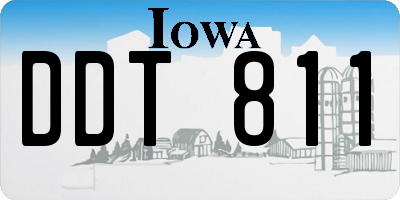 IA license plate DDT811