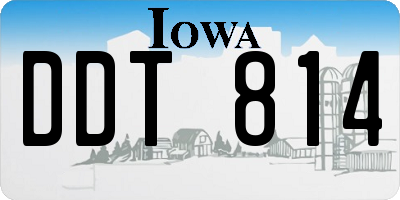 IA license plate DDT814