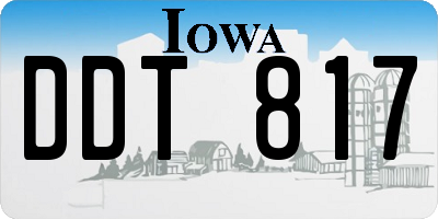 IA license plate DDT817