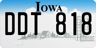 IA license plate DDT818