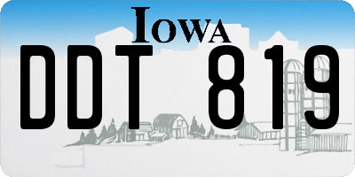 IA license plate DDT819
