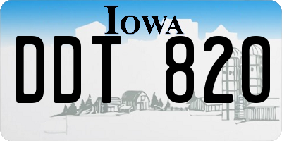 IA license plate DDT820