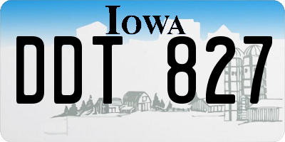 IA license plate DDT827